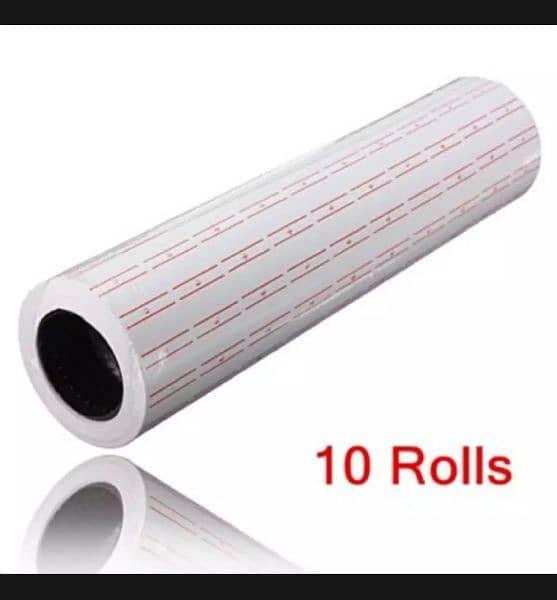 Pack of 10 Price Tag Rolls (White) for Price Labeling Manual Machine 0
