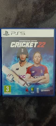 Cricket 22 PS5 game box open brand new condition