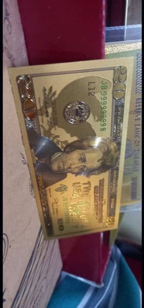 Five Pcs 24k American Gold Plated USA Dollar Notes, w'a @ 03142818505 2