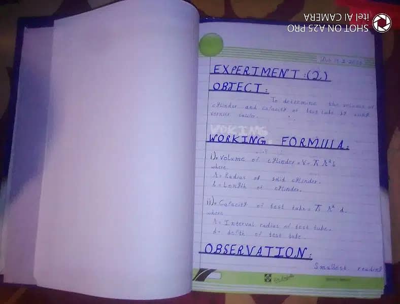 Physics Complete practical journal of 1st year,2nd year(Nine , Matric) 3