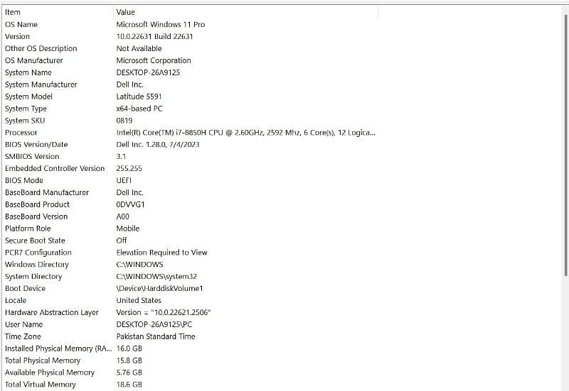 Dell latitude 5591 i-7 8th Gen, 2 GB, MX 130 card, Touch 16/512 SSD 1