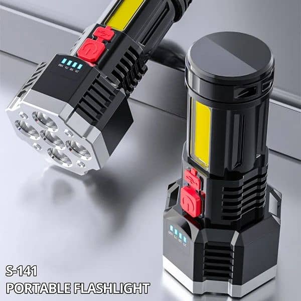 High Power Rechargeable Led Flashlights 7LED Camping Torch With 2