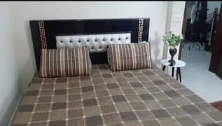 Double Bed (without matress)  with 2 side tables