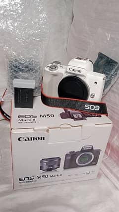 canon M50 mark ii with lens new camera  just box open  DSLR camera M50