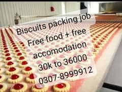 chocolate + buiscuit packing job lahore