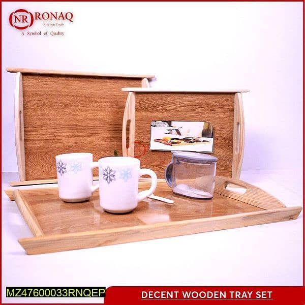 wooden Tray pack of 3 3