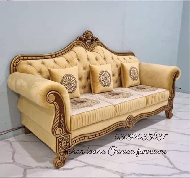 7 seater chinioti sofa set 5 seater furniture dewan wooden sofa 12