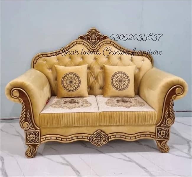 7 seater chinioti sofa set 5 seater furniture dewan wooden sofa 14