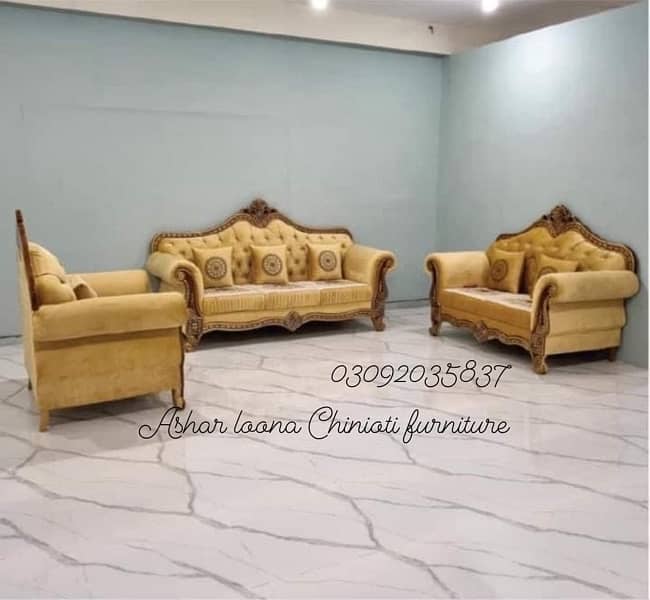 7 seater chinioti sofa set 5 seater furniture dewan wooden sofa 11