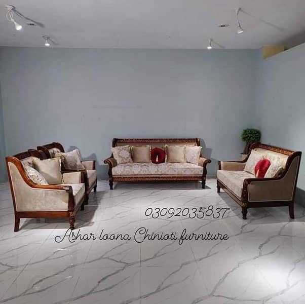 7 seater chinioti sofa set 5 seater furniture dewan wooden sofa 16