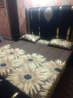 Bed Set ( Side Tables, Dressing Table, Sofa cum Bed, 5 Curtons )