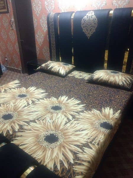 Bed Set ( Side Tables, Dressing Table, Sofa cum Bed, 5 Curtons ) 5