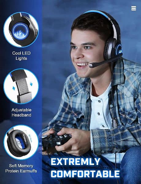 EKSA T8 Gaming Headset/Headphones PC/Laptop/Phone/Playstation 4/X box1 4