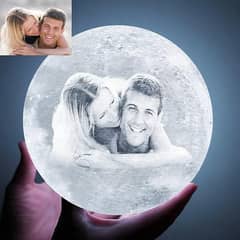 Custom Moon Lamp with Your Photo Text - 3D Printing Moon Light c89