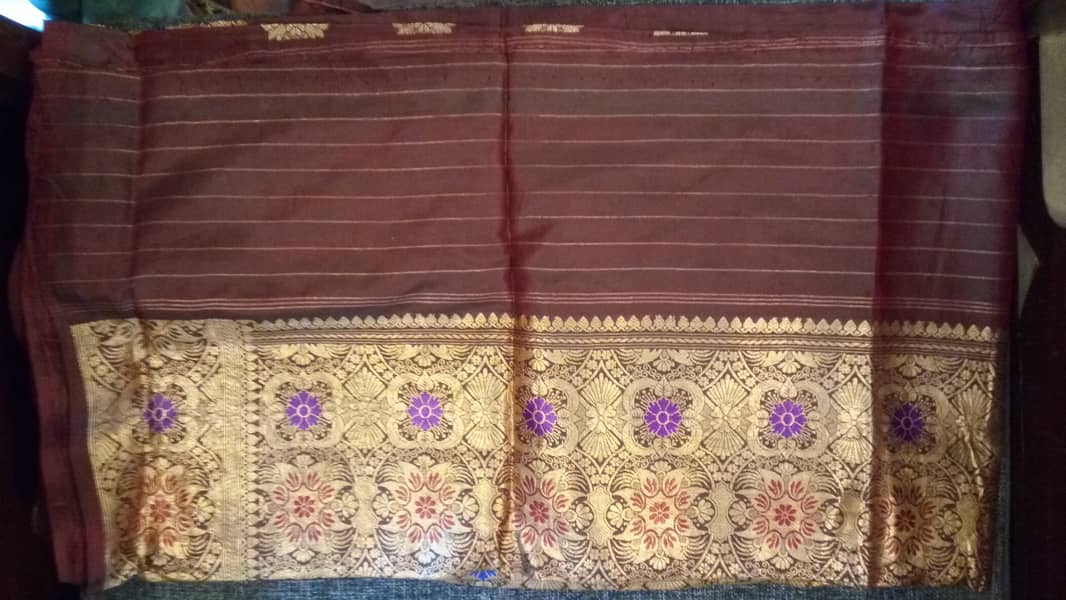 brand new Saree with blouse and petticoat (3 piece)(pure banaras silk) 1