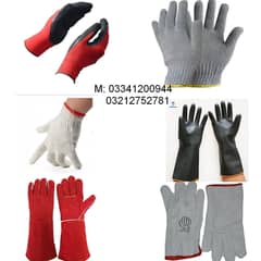 Cotton gloves knitted Working Gloves Leather Rubber Gloves PVC coated 0
