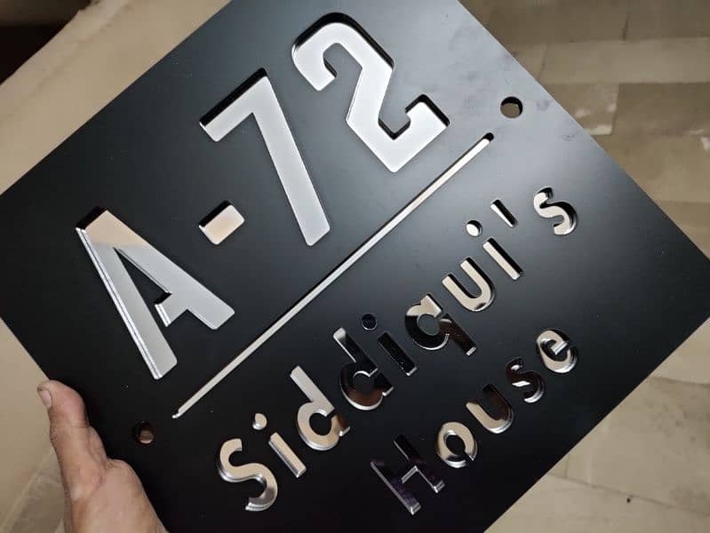 Acrylic House Name/Steel/ glass house plate manufacture Services 7