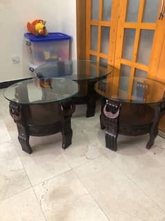 Three beautiful and little used center tables for sale