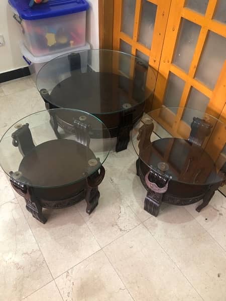Three beautiful and little used center tables for sale 1