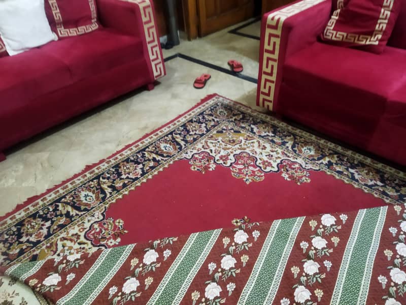 2 sofa, glass table, and carpet . 03233688008 0