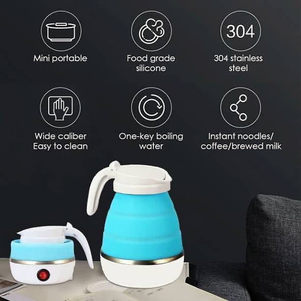 Portable Silicone Foldable Electric Kettle 600ml 0