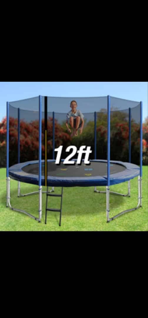 12FT Trampoline with Enclosure Net Outdoor Jump Rectangle Trampol 4