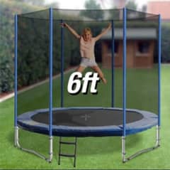 6FT Trampoline with Enclosure Net Outdoor Jump Rectangle Trampoline