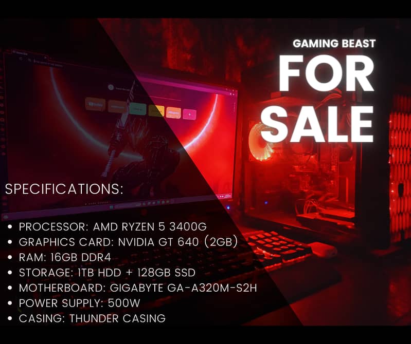 Gaming Computer | AMD Ryzen 5 for Urgent Sale! 0