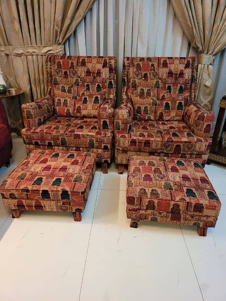 Sofa Wing Chairs with matching Foot rests 0
