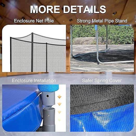 10FT  Trampoline with Enclosure Net Outdoor Jump Rectangle Trampoline 3