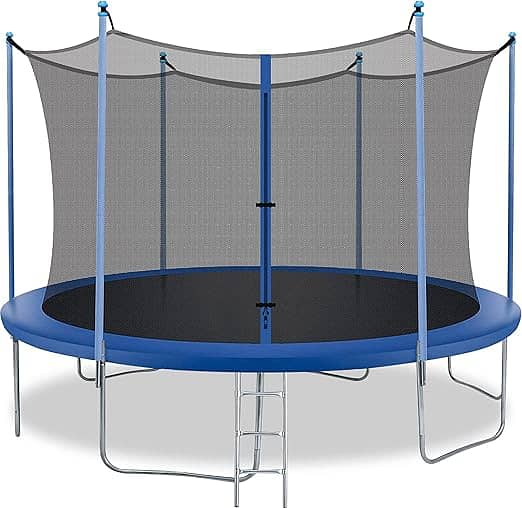 12FT  Trampoline with Enclosure Net Outdoor Jump Rectangle Trampoline 0