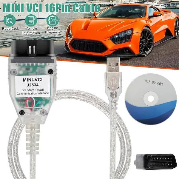 Latest Mini VCI J2534 For Toyota scan Techstream Car Diagnostic Cable 5