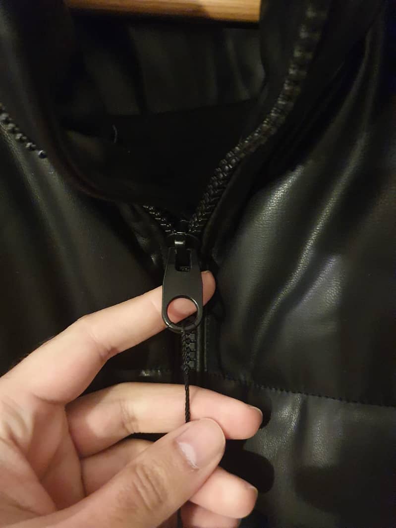 Zara FAUX LEATHER PUFFER JACKET - Large 1