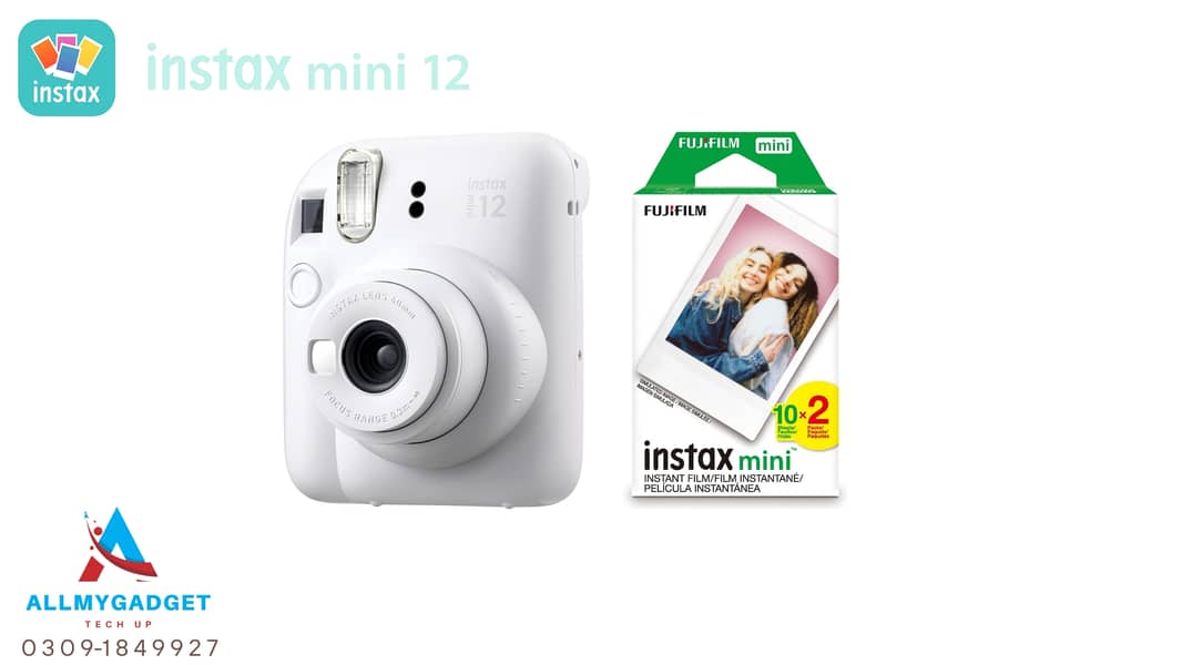 FUJIFILM Instax Mini 12 Instant Camera - Pink, White, Purple, Green, 4
