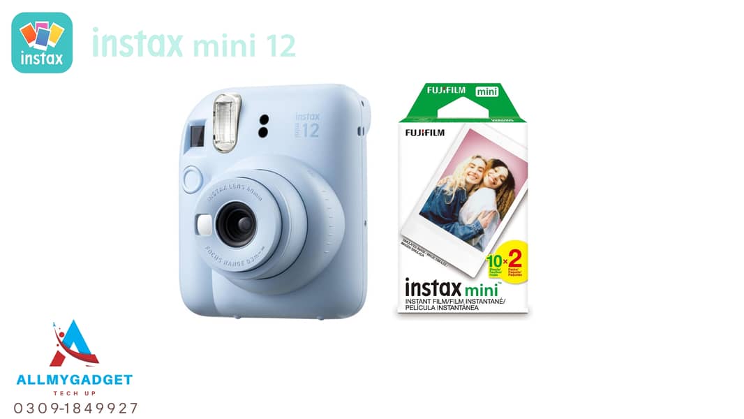 FUJIFILM Instax Mini 12 Instant Camera - Pink, White, Purple, Green, 5