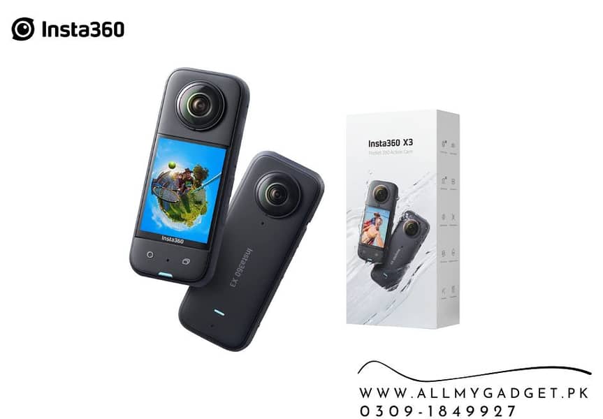 Insta360 X3 72MP Waterproof 5.7K 360° Screen Action Travel Camera 0