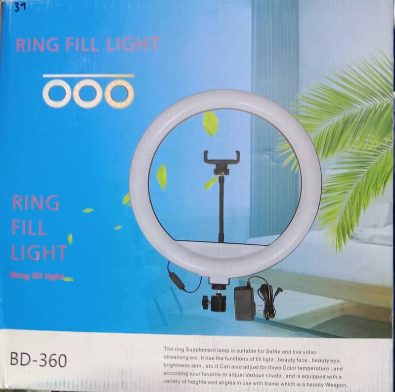 36CM ringlight with 7 feet stand and phone holder- 3 Colour Light Shad 3