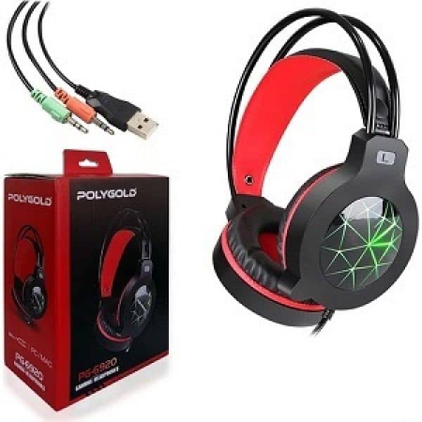 PolyGold PG-6920 Gaming Headset USB Wired LED Headset with Microphone 2