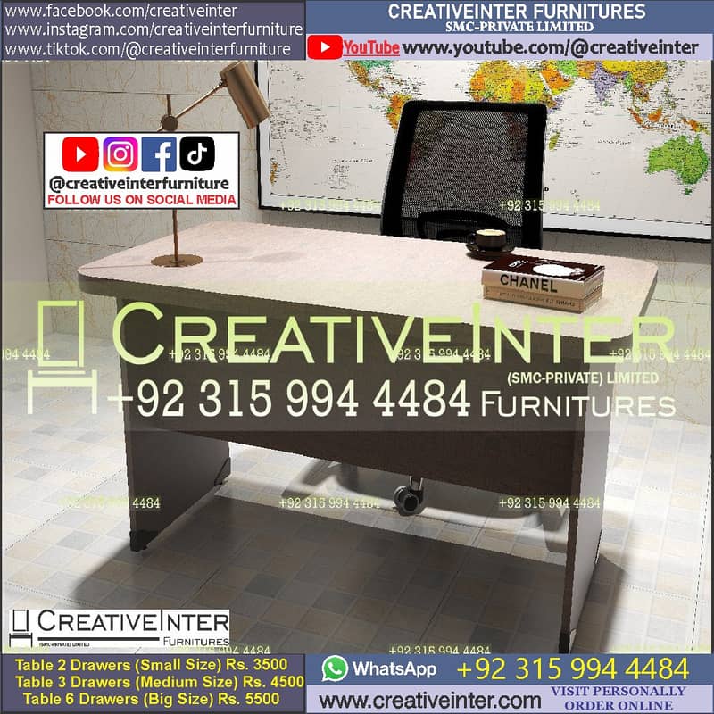 Office Table desk chair study laptop computer home working modern CEO 3