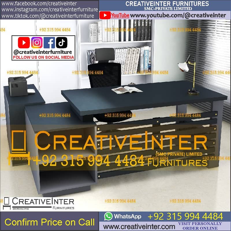 Office Table desk chair study laptop computer home working modern CEO 6