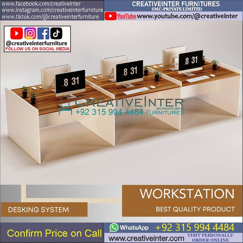 Office workstation table front desk Executive chair meeting file rack 3