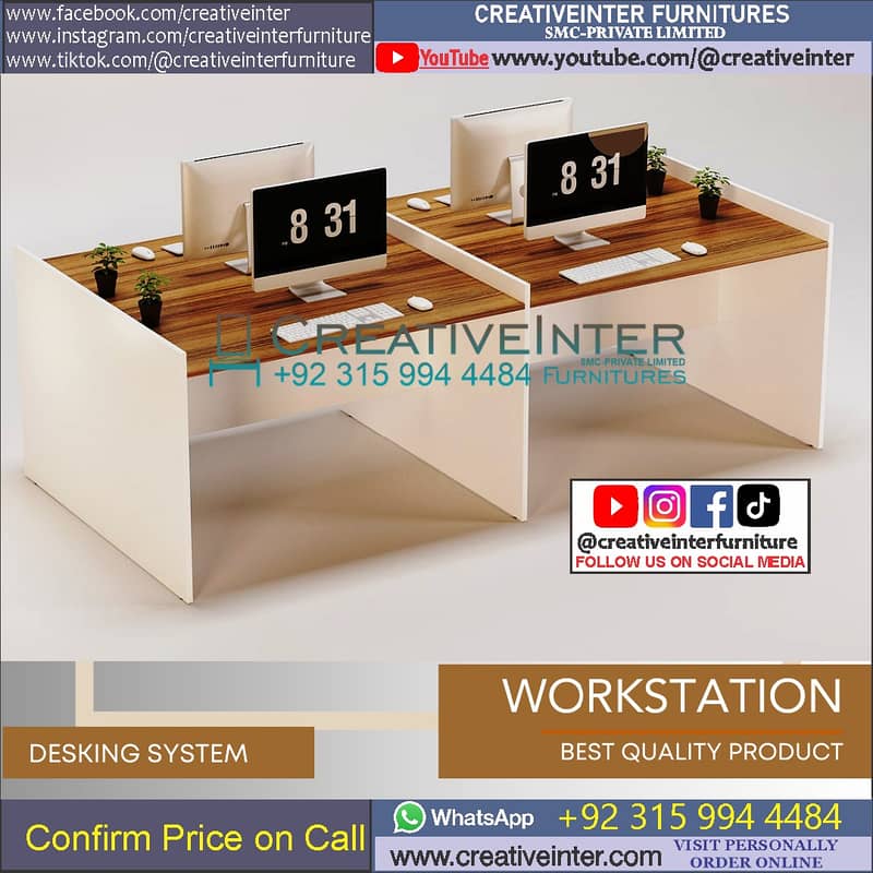 Office workstation table front desk Executive chair meeting file rack 4