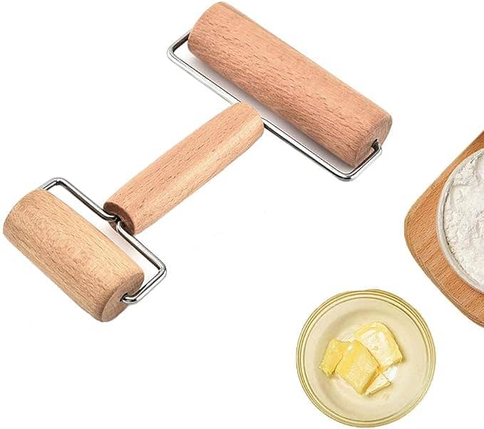 Wooden Pastry Pizza Roller, Non-Stick Wooden Rolling Pin, c33 2