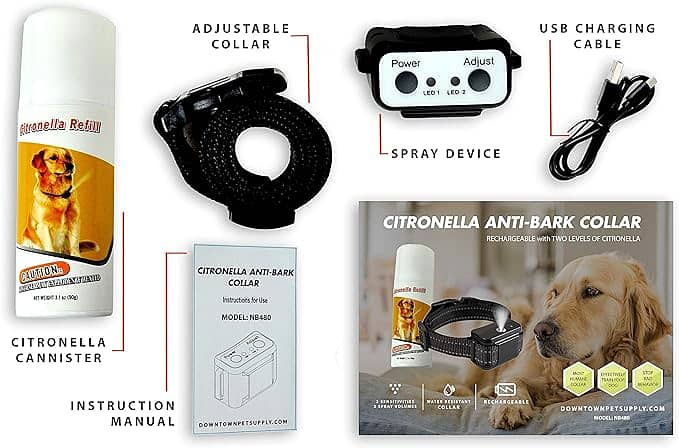 Downtown Pet Supply Citronella Rechargeable Bark Collar for Dogs c90 2