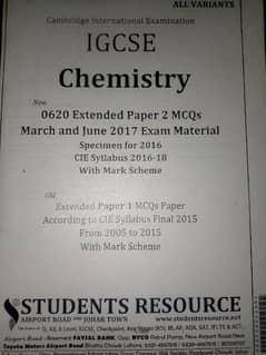 IGCSE Chemistry 0620 extended papers