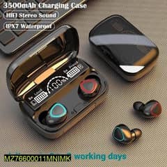 M10 digital display case Earbuds black free home delivery