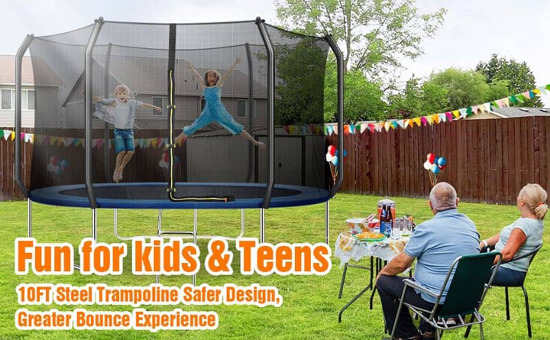 Trampoline 10FT for Kids Adults with Enclosure Net Exercise Trampoline 1