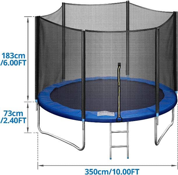 Trampoline 10FT for Kids Adults with Enclosure Net Exercise Trampoline 2