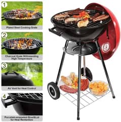 Football Sytle Bar B Que Grill and Oven with Moving Stand