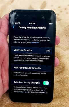 Iphone 8 with original battery, 81%  health and PTA Approved